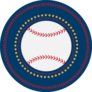 Baseball Icon Illustration Circle Sticker
