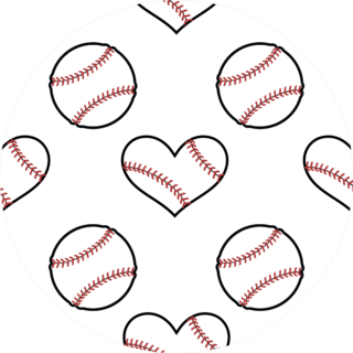Baseball In The Shape Of A Heart Pattern Background Sticker