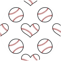 Baseball In The Shape Of A Heart Pattern Background Sticker