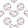 Baseball In The Shape Of A Heart Pattern Background Sticker
