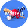 Baseball Lettering Illustration On Periwinkle Sticker