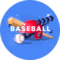 Baseball Lettering Illustration On Periwinkle Sticker