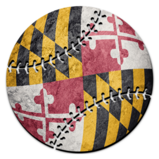 Baseball Maryland State Flag Sticker
