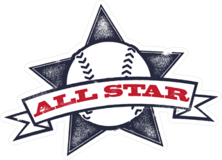 Baseball Or Softball All Star Sticker
