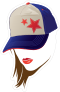 Baseball or Softball Star Hat with Lipstick Sticker