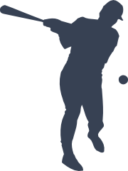 Baseball Player Hitting Ball Sticker