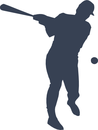 Baseball Player Hitting Ball Sticker