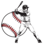 Baseball Player On Baseball Illustration Sticker