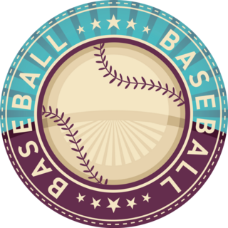 Baseball Poster In Blue And Purple Illustration Sticker