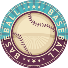 Baseball Poster In Blue And Purple Illustration Sticker