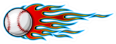Baseball Softball Illustration With Hot Rod Flames Sticker