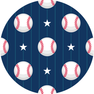 Baseball Sport Pattern Blue And Stars Sticker