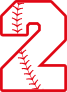 Baseball Style Number 2 With Seam Sticker