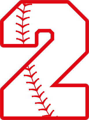 Baseball Style Number 2 With Seam Sticker