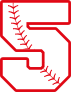 Baseball Style Number 5 With Seam Sticker