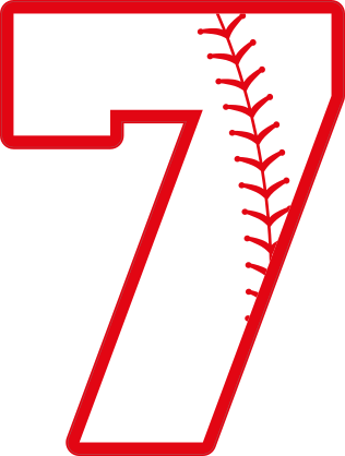 Baseball Style Number 7 With Seam Sticker