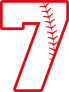 Baseball Style Number 7 With Seam Sticker