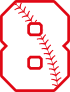 Baseball Style Number 8 With Seam Sticker