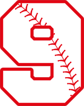 Baseball Style Number 9 With Seam Sticker
