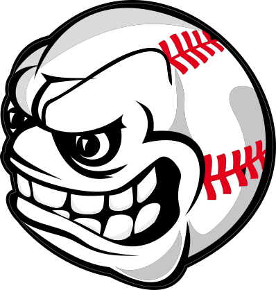 Baseball With Angry Face Sticker