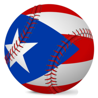Baseball With Flag Of Puerto Rico Illustration Sticker