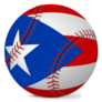 Baseball With Flag Of Puerto Rico Illustration Sticker