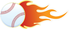 Baseball With Flames Sticker