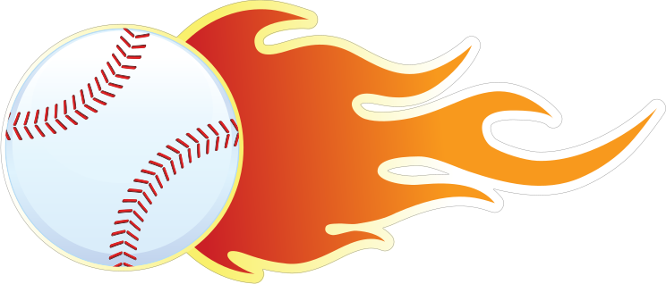 Baseball With Flames Sticker
