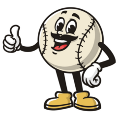 Baseball With Mustache Sticker