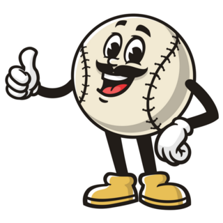 Baseball With Mustache Sticker