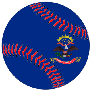 Baseball With North Dakota State Flag Sticker
