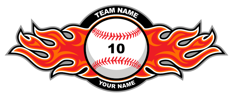 Baseball with Red Flames Magnet