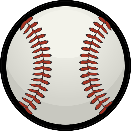 Baseball with Red Seams Down Sticker