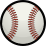 Baseball with Red Seams Down Sticker