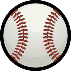 Baseball with Red Seams Down Sticker