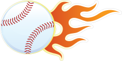 Baseball With Short Flames Sticker