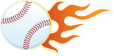 Baseball With Short Flames Sticker