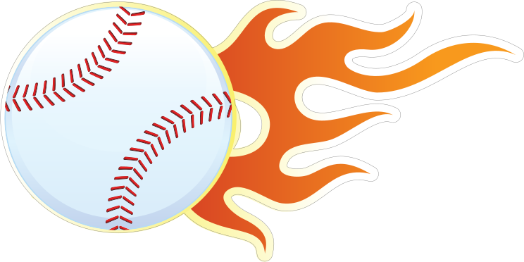 Baseball With Short Flames Sticker