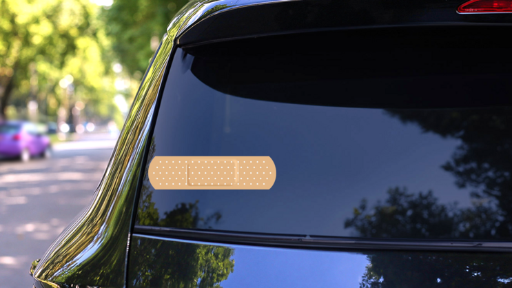 Basic Bandage Sticker on a Rear Car Window (New) example