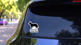 Basic Cattle Dog Sticker on a Rear Car Window (New) example
