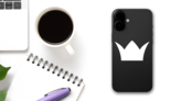 Basic Crown Sillhoute Sticker on a Phone (New) example