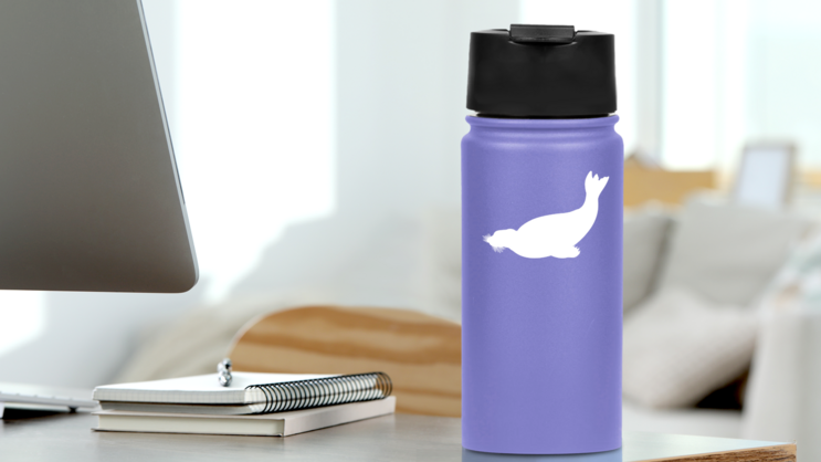 Basic Walrus Sticker on a Water Bottle (New) example