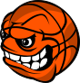 Basketbal With Angry Face Sticker