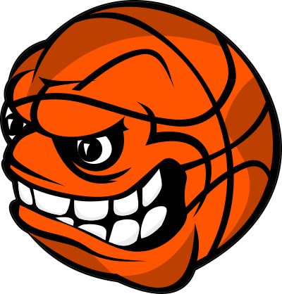 Basketbal With Angry Face Sticker