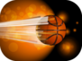 Basketball Ball Flying On The Shiny Background Sticker