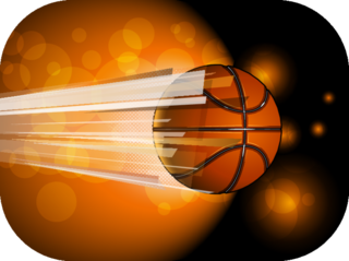 Basketball Ball Flying On The Shiny Background Sticker