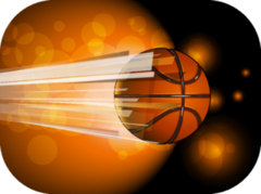 Basketball Ball Flying On The Shiny Background Sticker