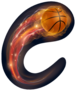 Basketball Ball In Flames Sticker