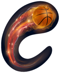 Basketball Ball In Flames Sticker