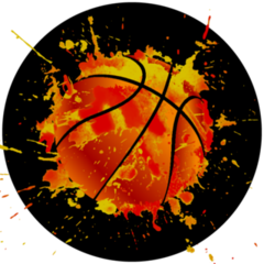 Basketball Ball Vector Watercolor Splash Sticker